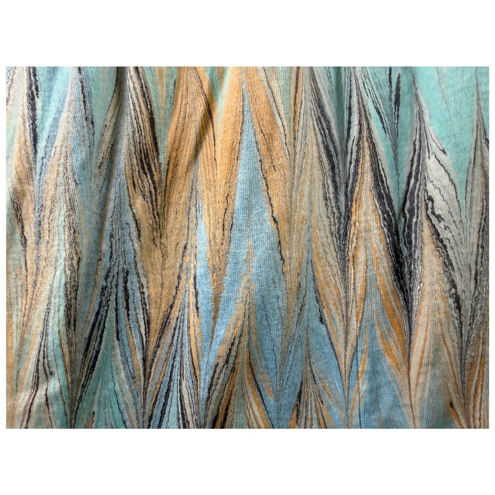 Shirleigh's Marbled Art Cotton Skirt Kids XL Blue Peach Handmade - Picture 4 of 9